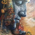 Lord Shiva' religious acrylic painting by artist Palash Halder, 59x38 inch, on canvas