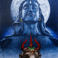 Lord Shiva 2' religious acrylic painting by artist Palash Halder, 59x38 inch, on canvas