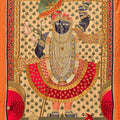 Lord Sreenathji' religious pichwai Traditional Art by artist Ana, 48x36 inch, on cloth