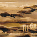 Landscape serigraphs painting titled 'The Lost Tribe', 30x44 inch, by artist Jehangir Sabavala on Paper