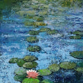 Nature acrylic painting titled 'Lotus 1', 36x18 inches, by artist Sandeep Ghule on Canvas