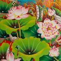 Lotus With Bees' nature acrylic painting by artist Ramu Das, 36x30 inch, on canvas