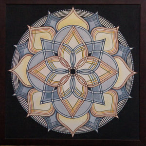 Lifestyle acrylic painting titled 'LOTUS BLOOMING', 36x36 inches, by artist Manju Lamba on Canvas