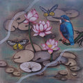 Lotus Pond' animals acrylic painting by artist Shyamali Paul, 24x24 inch, on canvas