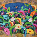 Lotus Pond 21' nature acrylic painting by artist Nur Ali, 36x60 inch, on canvas