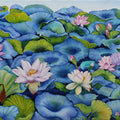 Lotus Pond 28' nature oil painting by artist Sulakshana Dharmadhikari, 36x60 inch, on canvas