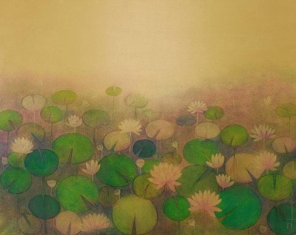Lotus Pond 4 by Ranjith Patil | ArtZolo.com