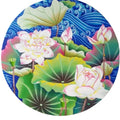 Lotus Pond' nature acrylic painting by artist Ramu Das, 30x30 inch, on canvas