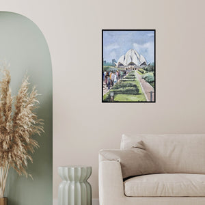 In-situ view of Ranabir Saha's 'Lotus Temple (Lotus Temple Serenity)' painting in a room