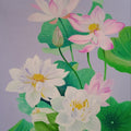 'Lotuses 1' nature acrylic painting by artist Vishwajyoti Mohrhoff, 30x23 inch, on canvas
