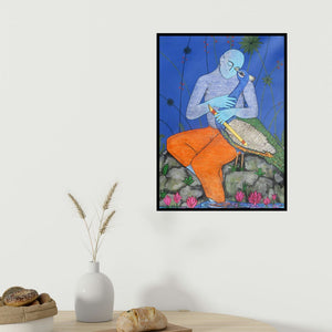 In-situ view of Someshwar Patil's 'Love (Harmony with Nature)' painting in a room
