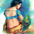 Figurative oil painting titled 'Love 3', 24x30 inches, by artist Raviraj on Canvas Board