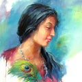 Figurative oil painting titled 'Love 4', 24x30 inches, by artist Raviraj on Canvas Board
