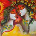 Religious acrylic painting titled 'Love Blossoms 6', 24x53 inches, by artist Susmita Mandal on Canvas