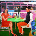 Figurative acrylic painting titled 'Love In Metro', 48x60 inches, by artist Azizur Rahman on Canvas