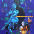 Religious acrylic painting titled 'Love Of Amrpaali 2020', 48x36 inches, by artist Rawindra Das on Canvas