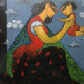 Figurative acrylic painting titled 'Love Of Nature', 30x36 inches, by artist Ramesh Gujar on Canvas
