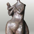 Figurative sculpture titled 'Lovers 4', 19x12x9 inches, by artist Shankar Ghosh on Bronze
