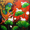 Religious acrylic painting titled 'Loving Tune', 42x36 inches, by artist Arjun Das on Canvas