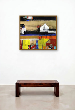 Luminous At Night (Painted Horizons) by artist Prabhinder Lall displayed in a Rustic Foyer