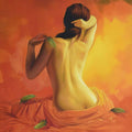 Figurative oil painting titled 'Lust', 48x36 inches, by artist Kamal Rao on Canvas