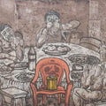 Figurative printmaking titled 'Lust Supper 1', 42x72 inches, by artist Charandas Jadhav on Paper