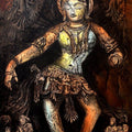 Madanika Sculpture' religious mixed-media painting by artist Gangu Naidu Pv, 36x24 inch, on canvas