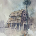Mahabalipuram' figurative watercolor painting by artist Milind Bhanji, 16x12 inch, on paper