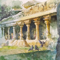 Mahabalipuram 2' religious watercolor painting by artist Sankara Babu, 11x17 inch, on paper