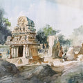 Mahabalipuram' religious watercolor painting by artist Sankara Babu, 11x17 inch, on paper