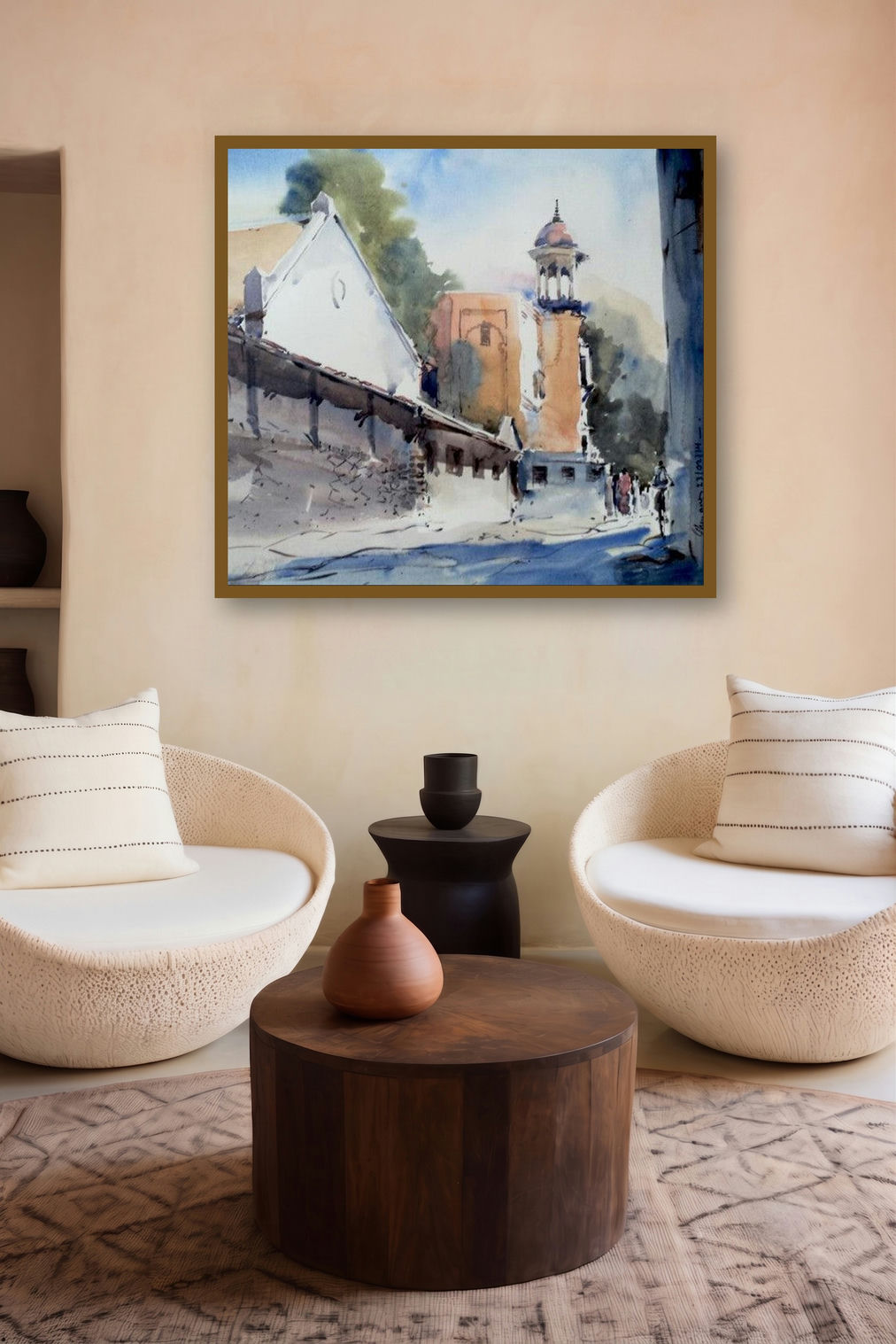 Mahal Nagpur (Echoes of Faith) by artist Ghanshyam Dongarwar displayed in a Luxury gallery