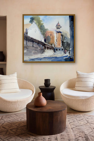 Mahal Nagpur (Echoes of Faith) by artist Ghanshyam Dongarwar displayed in a Luxury gallery