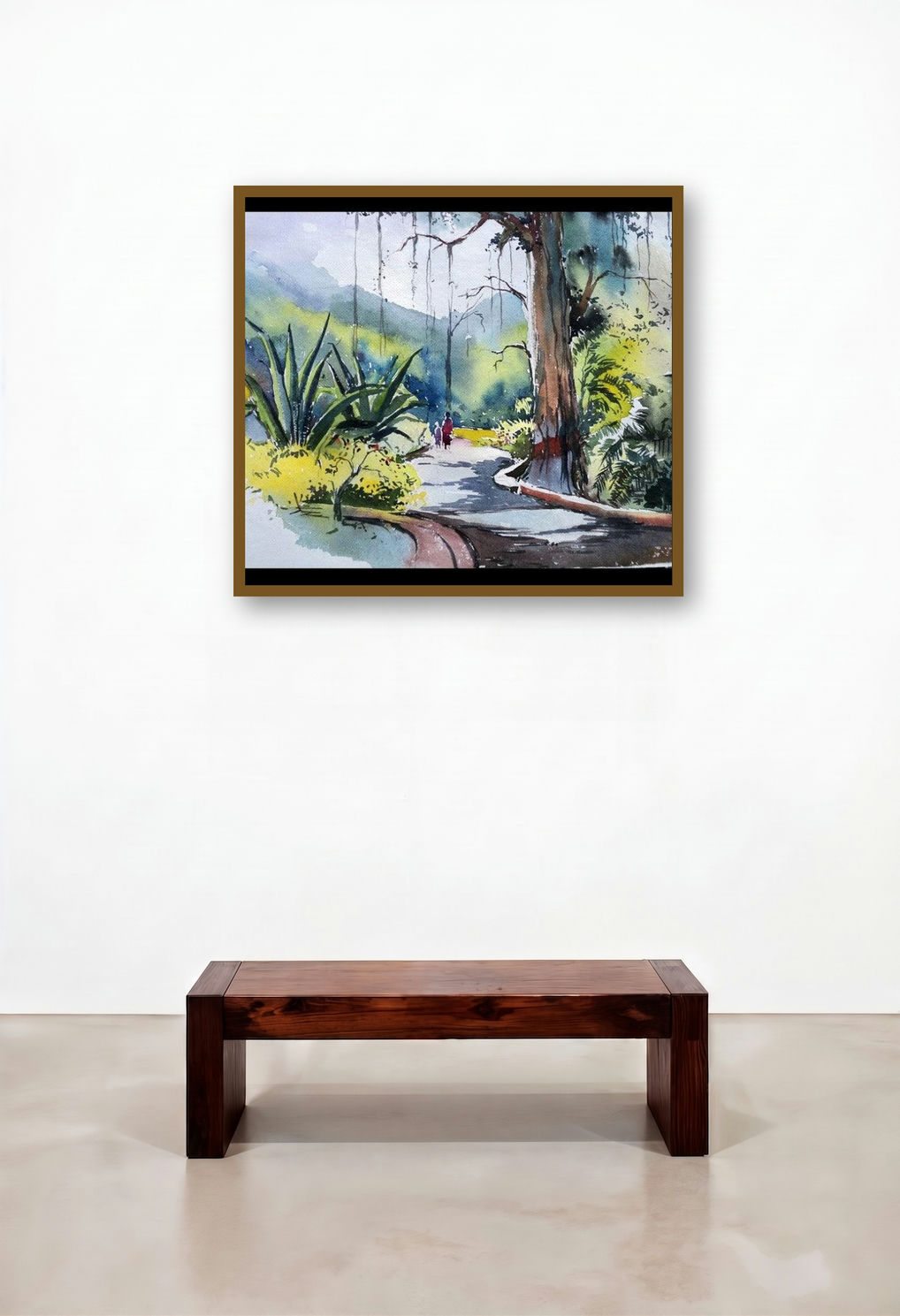 Maharajbagh (Serene Stroll) by artist Ghanshyam Dongarwar displayed in a Modern Library