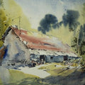 Landscape watercolor painting titled 'Maharajbagh Hut', 14x20 inches, by artist Ghanshyam Dongarwar on cold pressed