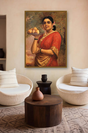 Maharashtrian Lady (The Maharashtrian Lady) by artist Raja Ravi Varma displayed in a Contemporary Exhibition gallery