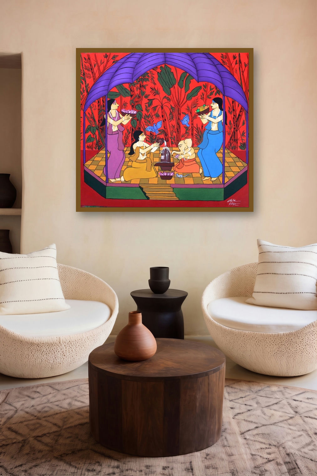 Mahashivratri (Divine Offering) by artist Chetan Katigar displayed in a Indian Art gallery