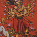 Mahishasur Mardini' religious acrylic painting by artist Manisha Srivastava, 18x11 inch, on canvas