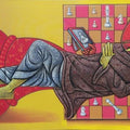 Figurative acrylic painting titled 'Make Being King', 36x72 inches, by artist Satyajeet Shinde on Canvas