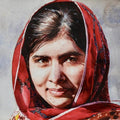 Portrait watercolor painting titled 'Malala', 15x11 inches, by artist Dr Uday Bhan on Paper