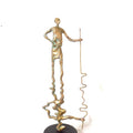 'Man And Reflection' figurative Brass sculpture by artist Rohan Pawar, 20x7 inch, on brass