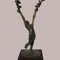 Man With Flying Birds' figurative Brass, Metal sculpture by artist Rohan Sonavane, 20x11 inch, on brass, metal