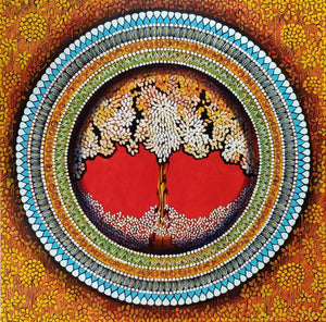Nature acrylic painting titled 'Mandala Soul Connection Series 7', 30x30 inches, by artist NITU CHHAJER on Canvas