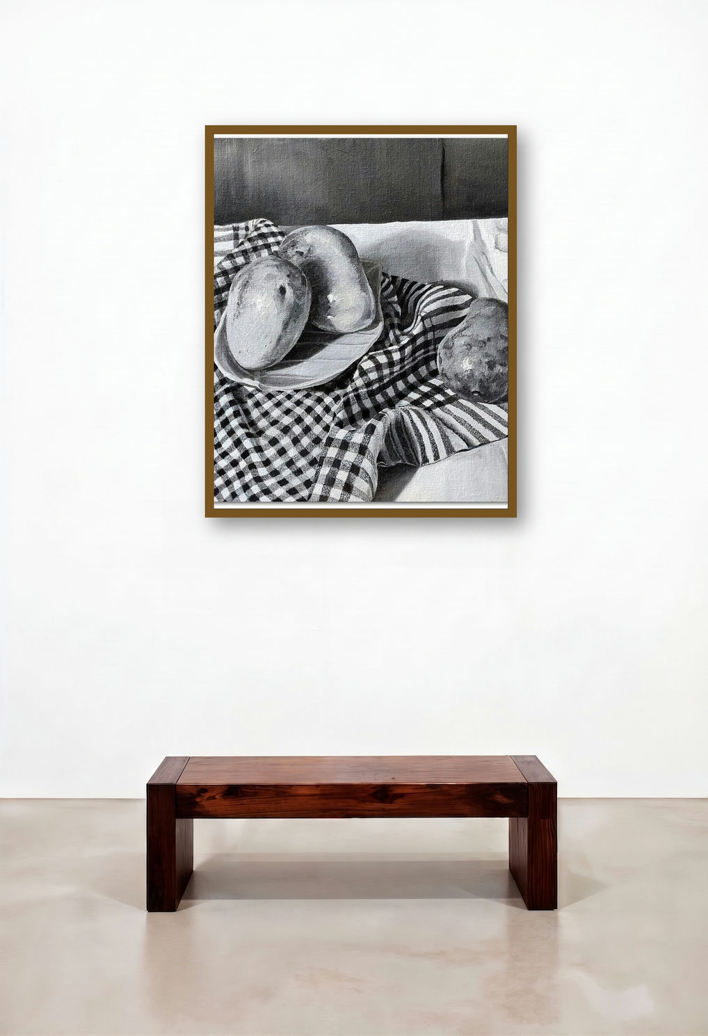 Mangoes (Summer's Bounty) by artist Amarnath Paul displayed in a Contemporary Luxury Foyer