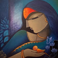 Figurative acrylic painting titled 'Mann', 24x20 inches, by artist Mousumi Mukherjee on Canvas