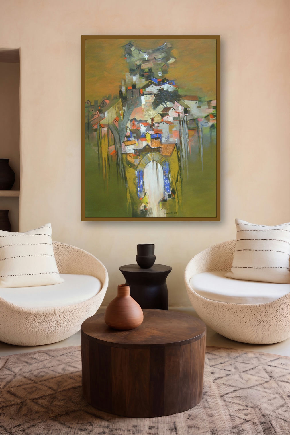 Map Of India (Summit Sanctuary) by artist Sunil Bambal displayed in a Museum Style gallery