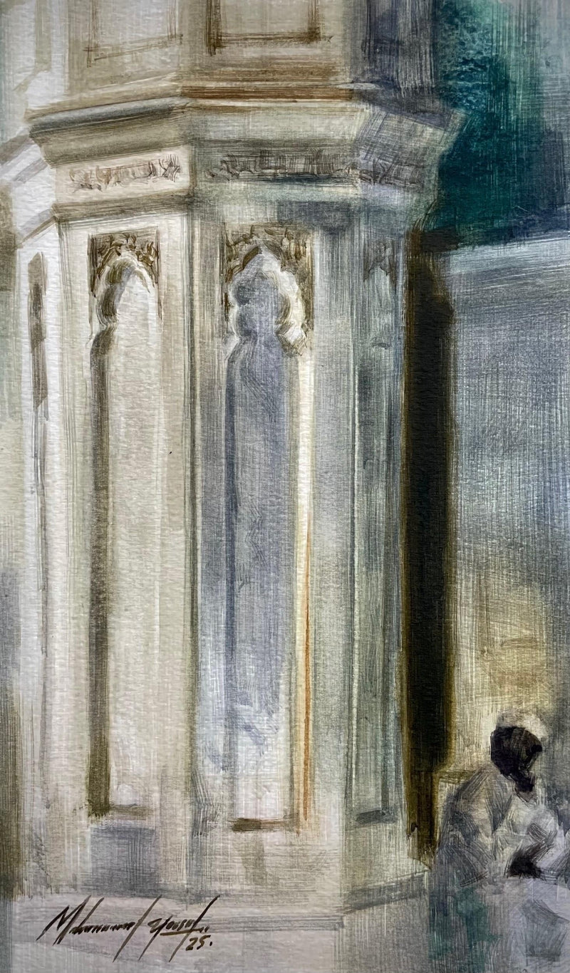 'The Marble' landscape watercolor painting by artist Mohammad Yusuf, 11x6 inch, on paper