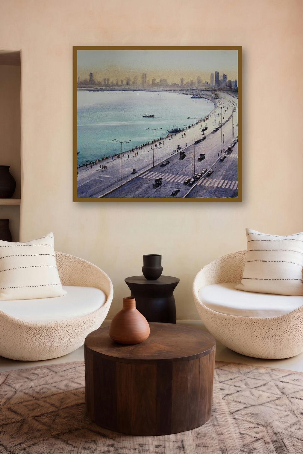 Marine Drive Mumbai (Marine Drive displayed in a Contemporary Exhibition gallery