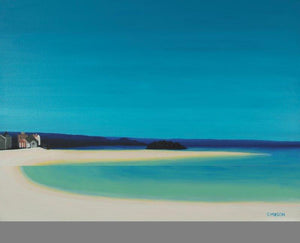 Marizion Beach (Seaside Reverie) by SIMON MASON, Print Oil Seascape Painting on Canvas, X-Small Horizontal Wall Art