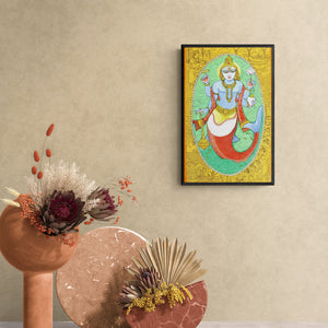 In-situ view of Manisha Srivastava's 'Matasya Avatar (Vishnu's Matsya Avatar)' painting in a room