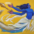 Matsya Narayanah' religious acrylic painting by artist Ramesh Nanware, 36x60 inch, on canvas